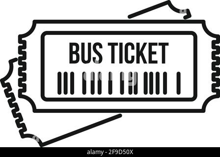 Control bus ticket icon, outline style Stock Vector