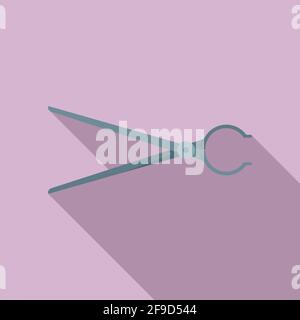 Metallurgy pliers icon, flat style Stock Vector