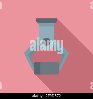 Metallurgy crane hook icon, flat style Stock Vector