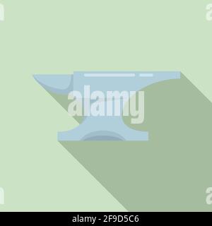 Metallurgy anvil icon, flat style Stock Vector