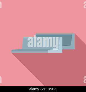 Metallurgy angle bars icon, flat style Stock Vector