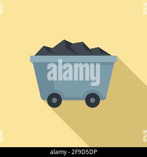 Wagon cart icon, flat style Stock Vector