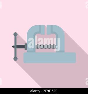 Metallurgy vice icon, flat style Stock Vector