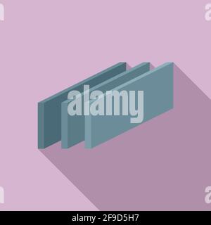 Metallurgy bars icon, flat style Stock Vector