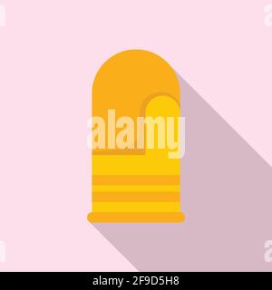 Metallurgy glove icon, flat style Stock Vector