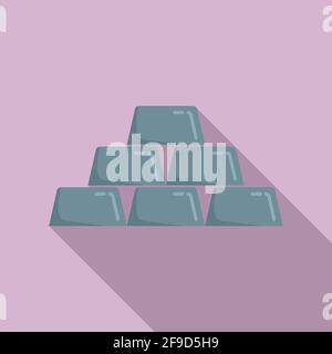 Metal bars icon, flat style Stock Vector
