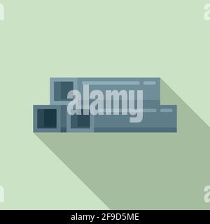 Structural metal bars icon, flat style Stock Vector