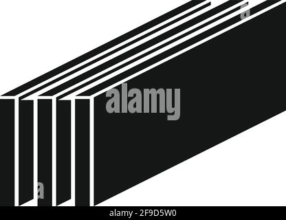 Metallurgy bars icon, simple style Stock Vector