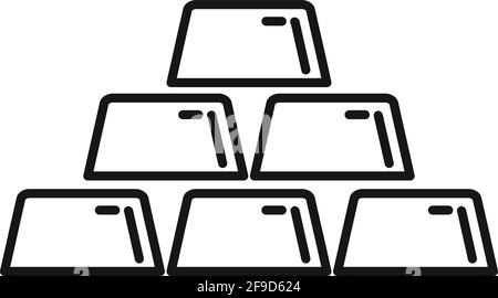 Metal bars icon, outline style Stock Vector