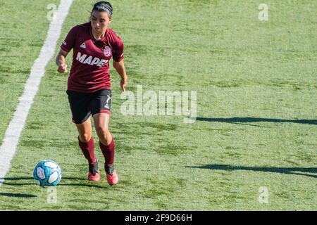 Buenos Aires, Argentina. 17th Apr, 2021. Camila Pavez (#7 Lanus) during the game between Lanus and San Lorenzo at Predio Alsina in Valentin Alsina, Buenos Aires, Argentina. Credit: SPP Sport Press Photo. /Alamy Live News Stock Photo
