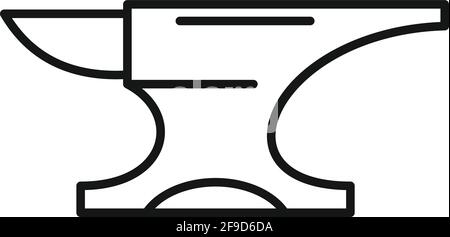 Metallurgy anvil icon, outline style Stock Vector