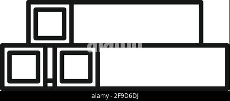 Structural metal bars icon, outline style Stock Vector