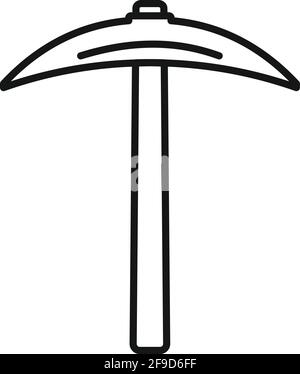 Pickaxe icon, outline style Stock Vector
