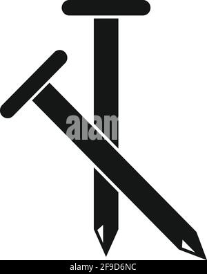 Blacksmith nails icon, simple style Stock Vector