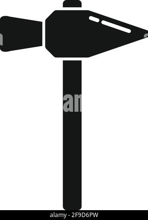 Steel hammer icon, simple style Stock Vector