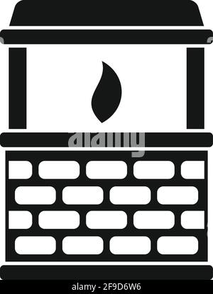 Blacksmith fire icon, simple style Stock Vector