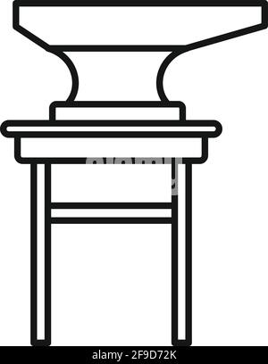 Blacksmith anvil stand icon, outline style Stock Vector