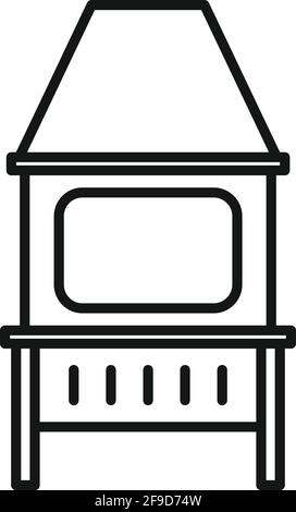 Blacksmith oven icon, outline style Stock Vector