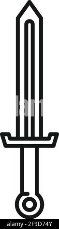 Blacksmith sword icon, outline style Stock Vector