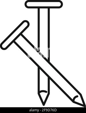 Blacksmith nails icon, outline style Stock Vector