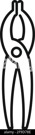 Blacksmith pliers icon, outline style Stock Vector