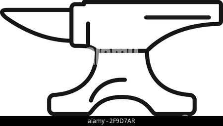 Blacksmith anvil icon, outline style Stock Vector