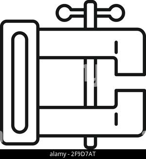 Blacksmith vise icon, outline style Stock Vector