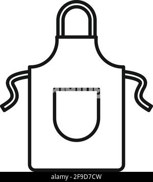 Blacksmith apron icon, outline style Stock Vector