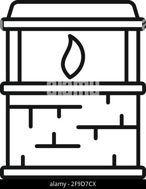 Blacksmith fire icon, outline style Stock Vector