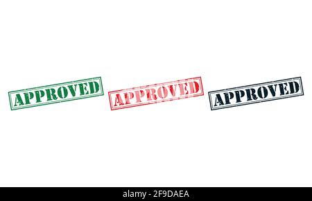 Approved Rubber Stamp around Grunje on White Background. Approved Sign Design Template. Stock Vector