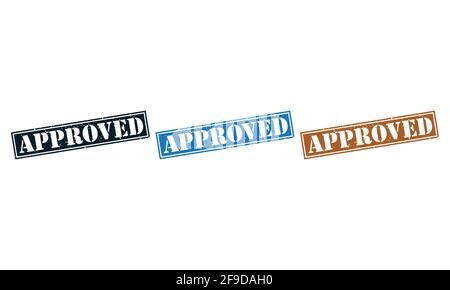 Approved Rubber Stamp around Grunje on White Background. Approved Sign Design Template. Stock Vector