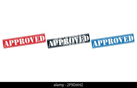 Approved Rubber Stamp around Grunje on White Background. Approved Sign Design Template. Stock Vector