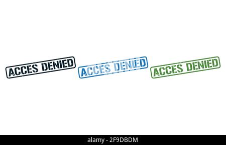 Access Denied Rubber Stamp around Grunje on White Background. Access Denied Sign Design Vector Illustration. Stock Vector