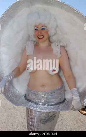 Coney Island BKLYN, NY, USA. 17th Apr, 2021. Coney Island's Mermaid Parade celebrated its 25th.Anniversary Thousands of people lined Surf Avenue between West 10th and West 16 th.to watch the city's wackiest walkabout. Credit: C. Neil Decrescenzo/ZUMA Wire/Alamy Live News Stock Photo