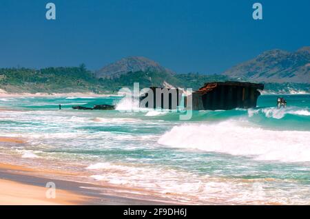 Bay of Wrecks in located near the town of Fort Dauphin, which is the capital of the Anosy region, located in the South East of Madagascar. Stock Photo