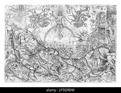 The Last Judgment; Christ with lily and sword at top, flanked by Virgin ...