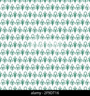 Seamless ornament with green rosemary, thyme and basil twigs, shoots or sprigs on white background. eco, agriculture, nature, ecology, healthy, organi Stock Vector