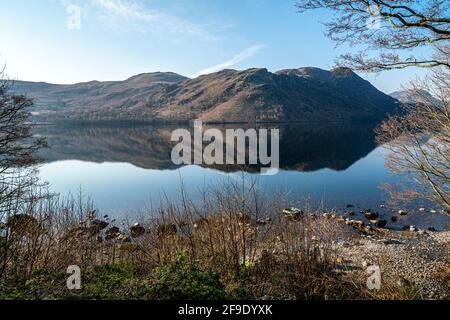 Place Fell reflected in Ullswater, Lake District, Cumbria Stock Photo