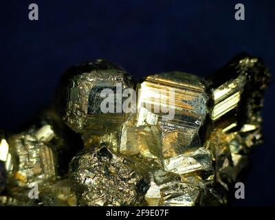 Pyrite, mineral under a microscope Stock Photo