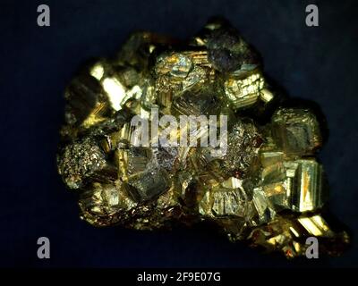 Pyrite, mineral under a microscope Stock Photo