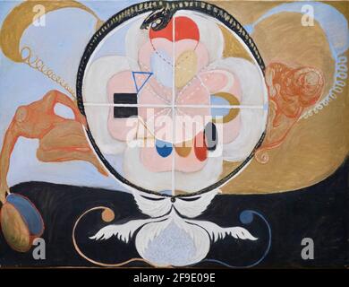 Hilma af Klint artwork entitled Group 6 - Evolution No 13. Innovative artwork ahead of its time. Stock Photo