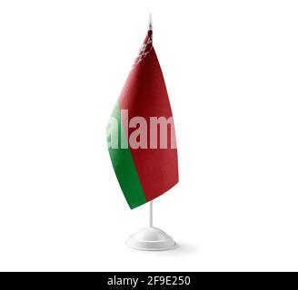 Small national flag of the Belarus on a white background Stock Photo