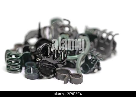 Various plant clips against a white background Stock Photo