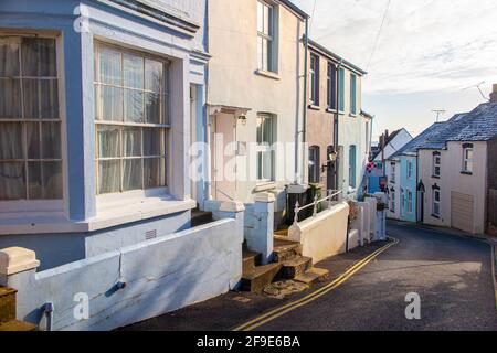 A typical residdential street in the centre of Cowes on the Isle of Wight Stock Photo
