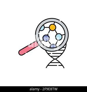 Molecular biology olor line icon. Pictogram for web page, mobile app, promo. UI UX GUI design element. Editable stroke. Stock Vector