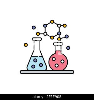 Chemistry olor line icon. Pictogram for web page, mobile app, promo. UI UX GUI design element. Editable stroke. Stock Vector