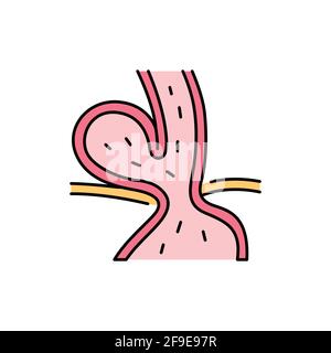 Hiatal hernia olor line icon. Pictogram for web page, mobile app, promo. UI UX GUI design element. Editable stroke. Stock Vector