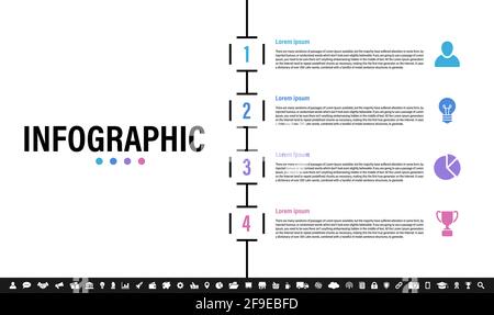 Infographic design template with business concept vector illustration with 4 steps or options or processes represent work flow or diagram Stock Vector
