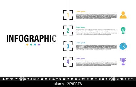 Infographic design template with business concept vector illustration with 4 steps or options or processes represent work flow or diagram Stock Vector