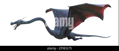 3D rendering of a fantasy dragon isolated on white background Stock ...